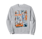 WB 100: Dumb and Dumber Hand Drawn Icons With Lloyd & Harry Sweatshirt