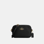 Coach Womens Refined Pebbled Leather Mini Jamie Camera Bag - Black - One Size