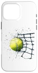 Coque pour iPhone 16 Pro Max Balle de tennis dans le filet pour les joueurs de tennis