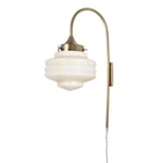 Vägglampa Rundad Valter Mässing/Opal Beige