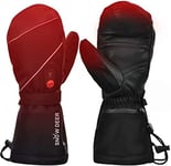 SNOW DEER Gants Chauffants pour Ski,7.4V 2200mAh Gants Chauffants à Pile Rechargeable pour Hommes Femmes,Gants de Neige pour Hiver Voyageurs,Motards,Ski de Neige,Camping Randonnée Chauffe-Mains