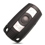 WBMKH Coque de clé de Voiture à Distance de Remplacement à 3 boutonsCouvercle arrière de Batterie intégré, pour BMW 1 3 5 6 série E90 E91 E92 E60