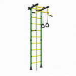 (Green) Playground Set for Kids For the Floor & Ceiling/Indoor Gym Training Sport Set with Accessories Equipment: Trapeze Bar Swing Set, Climber, Gymnastic Rings - Comet 2