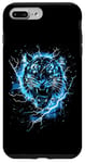 Coque pour iPhone 7 Plus/8 Plus Tigre Lightning Bleu ciel Art de la faune Animal