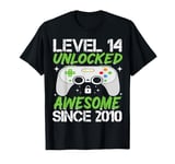 Level 14 Unlocked Awesome Since 2010 14th Birthday Gaming T-Shirt