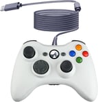 Manette De Jeu Usb Filaire Pour Console Microsoft Xbox 360 Windows Pc Ordinateur Portable Jeu Vidéo Couleur Blanc