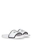 Calvin Klein Kids' Logo Pool Sliders, White/Black