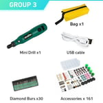 Perceuse sans fil USB,outil de calcul à distance,stylo de gravure de travail,bricolage pour bijoux,métal,verre,perceuse sans fil,mini perceuse électrique,4 documents - Type Green -192pcs