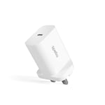 Spello USB-C Charger, 20W Power Delivery, Fast Charger Adapter for Apple and Android, USB-C Power Adapter, Wall Charger, White