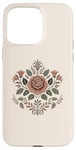 Coque pour iPhone 15 Pro Max Rose florale botanique, style bohème minimaliste, roses d'amour