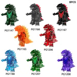 8 st Mini Godzilla-serie Monteringsbyggstenar Figurer Leksaker Mekanisk Is Lava Godzilla