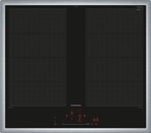 Siemens EX645HXC1E iQ700 Plaque à induction, intelligente, 60 cm, noire, avec cadre, varioinduction, TouchSlider, capteur de cuisson Pro, rôtir sans risque de combustion