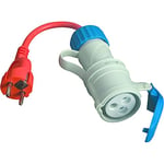 Gaestopas FANTON 92955 Câble adaptateur CARAVAN 0,25 m. 3G1,5 H05VV-F Fiche Français/Allemand 2P+T 16A prise 2P+T 16A 200-250V 6h IP44