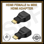 Hdmi Female to Mini Hdmi Adapter Converter for Tablet Laptop Pc Projector Camera