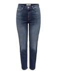 ONLY Jean Coupe Droite ONLEMILY Taille Haute Straight Fit Jeans Medium Blue Denim 32 30 Medium Blue Denim (US) 32 / L30