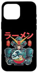 Coque pour iPhone 16 Pro Max Ramen japonais Mecha Robot géant La grande vague Anime