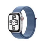 Apple Watch SE GPS + Cellular Boîtier en Aluminium Argent de 40 mm avec Boucle Sport Bleu d'Hiver