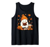 Cute Ghost Reading Book Lovers Halloween Ghost Coffee Cozy Tank Top