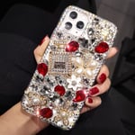 Bling Cases for iPhone 11 12 13 14 15 Pro Max Glitter Flower Diamond Phone Cover