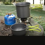 Camping Cookware Set Portable Camp Pot Cooking Pot Knife Fork Spoon Kit Handle