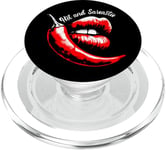 Hot And Sarcastic - Funny Red Lips Hot Chili Lover PopSockets PopGrip pour MagSafe