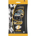 Bic Pochette De 8 (Bic 3 Action) Rasoir - 3 Lames - Bande Lubrifiante