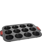 Woll - Bake It muffinsform 40,5 x 20 cm svart/rød