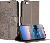 Coque Pour Iphone 6s Plus/Iphone 6 Plus (5,5 Pouce), Coque Portefeuille Housse Cuir Avec Porte Cartes Et Bequille Fermeture Magnetique Etui Pour Iphone 6s Plus - Gris