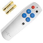 TabTime Big Button TV Remote Control - Easy to Use and Set Up - Universal - Basic Television Remote Control - Dementia Friendly Gifts (Silver)