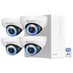 NAPCAT 8CH 4K Kit Camera Surveillance, Détection Humaine/Véhicule, Kit Vidéo Surveillance avec 2To NVR, Vision Nocturne Couleur, 4X 8MP Caméra PoE Filaire, Imperméable IP67, Audio 2 Voies, N2814D