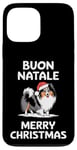 Coque pour iPhone 13 Pro Max Buon Natale, chien de berger des Shetland, Sheltie, Noël, Italie, Père Noël