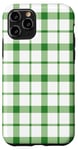 iPhone 11 Pro Green White Checkered Plaid Flannel Gingham Pattern Checker Case