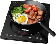 CIARRA CBTIH1 Portable Induction Hob 2000W Single Cooking Zone with Touch Control Ceramic Glass Panel 8 Power Levels 3 Hours Timer Child Lock