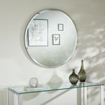 Circular Simplistic Mirror With Bevelled Edge Round Shape Black Frame 80 x 80 cm