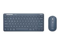 Trust Lyra Multi-Device - Ensemble clavier et souris - sans fil - Bluetooth, 2.4 GHz - QWERTY - US - bleu - boîte