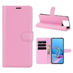 Asus Zenfone 7 ZS670KS - Classic læder cover / pung - Pink