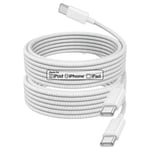 iPhone 15 Charging Cable, 2Pack 1M Braided 15 Charger Cable 1m, Gray 