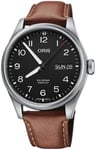 Oris 01 752 7760 4164-07 5 22 07LC Aviation Sort/Læder Ø44 mm