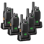 Retevis H777H Walkie Talkie with Screen, PMR446 2 Way Radio Rechargeable, USB-C, Emergency Alarm, Flashlight, VOX Scan, Adult Walkie Talkies for Retail (Black, 5 Pcs)