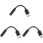 3X Adaptateur de Câble pour Prise Casque/Écouteur usb c à 3.5mm Aux Casque Audio StéréO Type 3.1 Mâle Port Moto z, Leeco le S3/2 Pro et plus