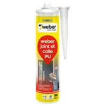 Weber Mastic , Silicone, colle base pu, gris, pour collage et réalisation de Joints d'Étanchéité, 300ML, spécial bois, aluminium anodisé, polyester,