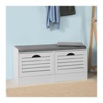 Sobuy - Banc de Rangement à Chaussures Armoire Meuble d'entrée - Blanc FSR62-W ®