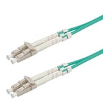 ROLINE Cordon fibre optique LC/LC | câble FO | câble patch OM3 Duplex anti-halogène Low Loss | turquoise 0,5 m