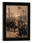 'Image encadrée de Robert warth Müller "Kaiser Guillaume Ier remercie le Prince Bismarck à l'Art de Dévoilement Colonne de la Victoire, de pression dans le cadre de haute qualité Photos fait main, 30 x 40 cm, noir mat