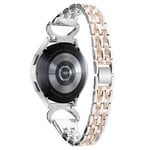 Dual Rhinestone Armband Samsung Galaxy Watch FE Silver/Roséguld