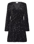 Vila Vibarina Wide Sleeve Glitter Dress Svart