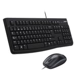 Logitech MK120 Wired Keyboard and Mouse Combo for Windows, QWERTY Spanish Layout