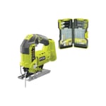 Pack Ryobi Scie sauteuse pendulaire R18JS-0 - 18 v One+ sans batterie ni chargeur - Coffret de20 lames panachées bois et métal 75-100mm RAK20JB