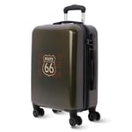 Route 66 - Valise Cabine 55x40x20 (Extensible) - 33L - Bagage Cabine Ryanair - Compatible avec Les compagnies aériennes - Valise à Main légère et Rigide – 4 Roues (Kaki)