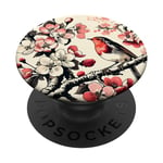 Rouges-gorges et rouges-gorges en fleurs de cerisier PopSockets PopGrip Interchangeable